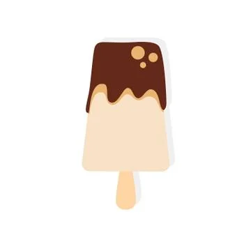 Ice cream on white background. Vector illustration in trendy flat style. EPS 10. Stock Illustration