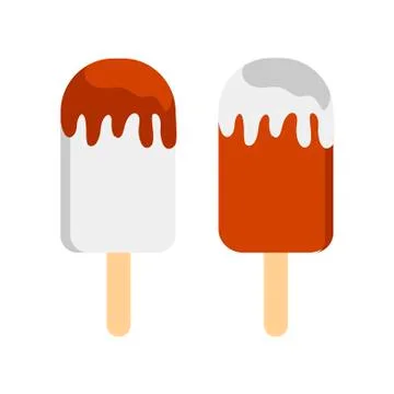 Ice cream on white background. Vector illustration in trendy flat style. ESP 10. Stock Illustration