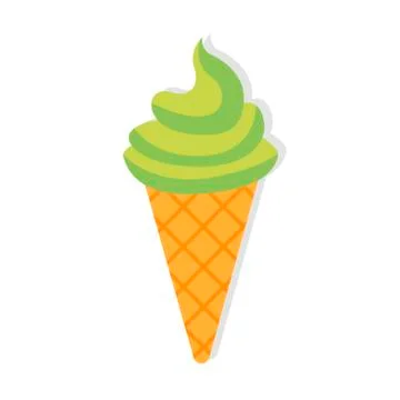 Ice cream on white background. Vector illustration in trendy flat style. ESP 10. Stock Illustration