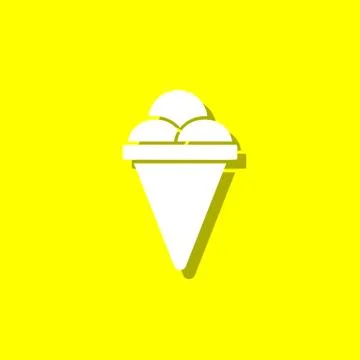 Ice cream white icon with shadow Stock Illustration