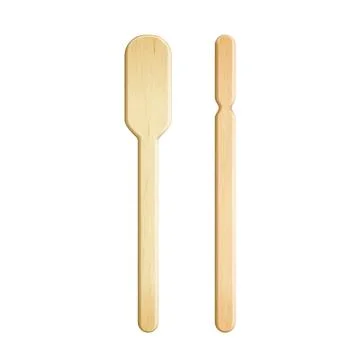 Ice Cream Wood Stick In Different Form Set Vector Illustration