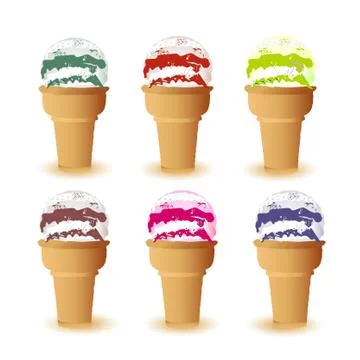 Ice creams collection 스톡 일러스트