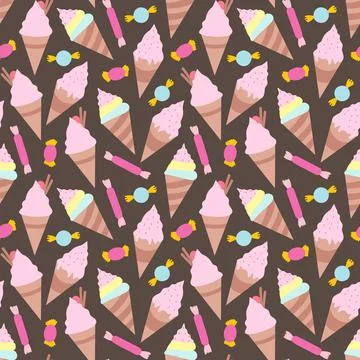 Ice creams seamless pattern eps10 vector illustration Stock Illustration
