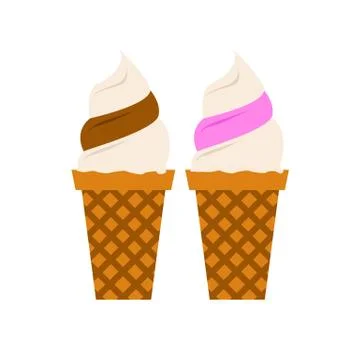Ice Creams Simple Flat Illustration Stock Illustration