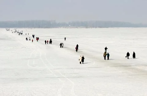 Ice crossing Stock Photos