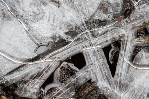 Ice crust texture Stock Photos