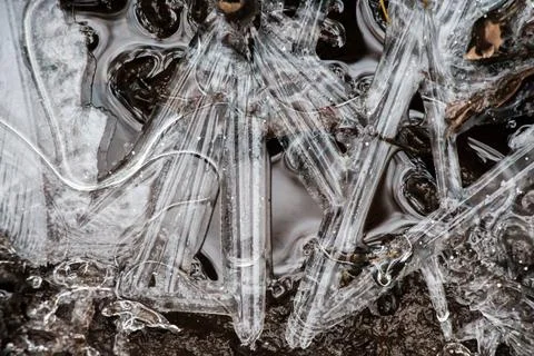 Ice crust texture Stock Photos