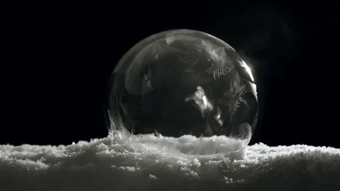 Ice crystal ball freezing Stock Footage 92084877