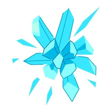 Ice crystal blast shattering with geometric abstract shapes 스톡 일러스트