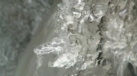 Ice crystal, river water close-up Stock Footage 11858417