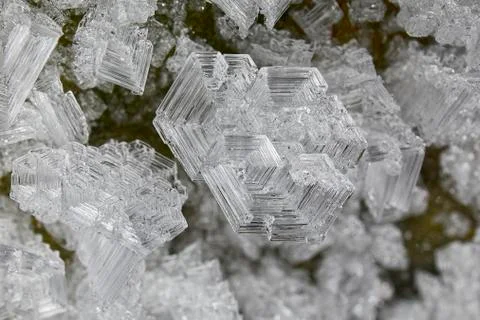 Ice crystals on the ceiling of the cave Foto stock