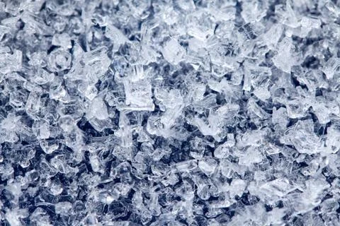Ice crystals on a dark colored background Stock Photos