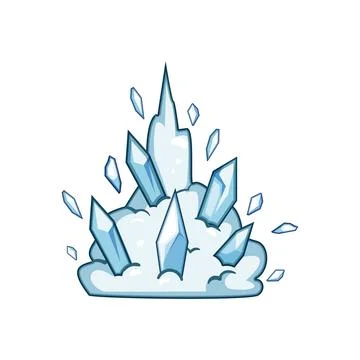 Ice crystals exploding magic blast effect 库存插图
