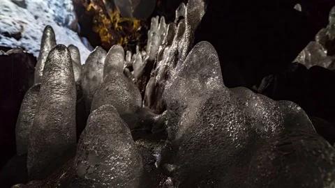 Ice crystals in the ice cave Stock Footage 73011828