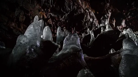 Ice crystals in the ice cave Video stock 73011838