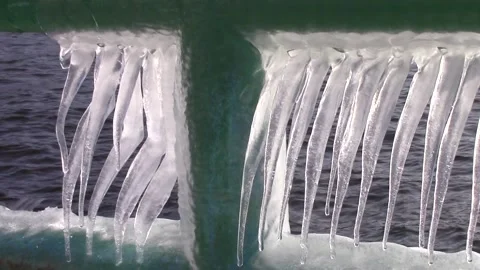 Ice Crystals on Pier 2 Stock Footage 233469893