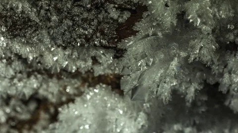 Ice crystals on a rock ceiling Stock Footage 72804332