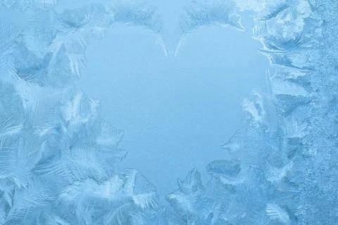 Ice crystals shape of heart Stock Photos
