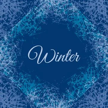 Ice crystals texture design frame. Vector abstract background with frosted Stock Illustration