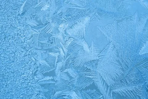 Ice crystals on the window Stock Photos