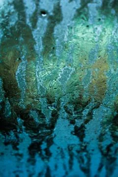 Ice Crystals On The Window Stock Photos