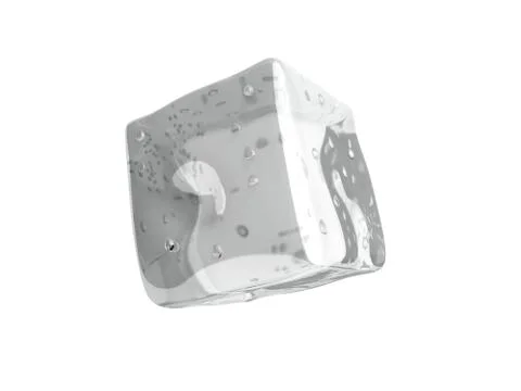 Ice cube 3d render on white background Illustrazione stock