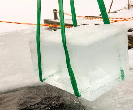 Ice cube in the air Stock Photos