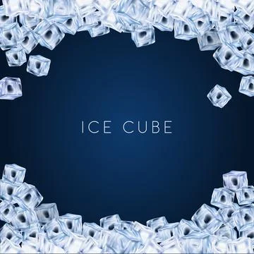 Ice cube background transparent cool water vector Stock Illustration