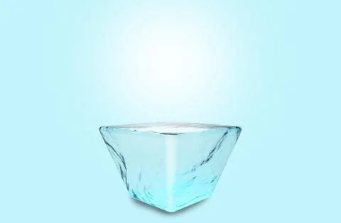 Ice cube on blue background Stockillustratie