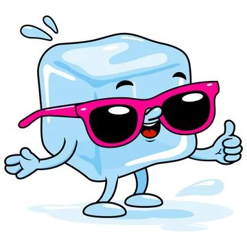 Ice cube character. Vector illustration. Stock-Illustration