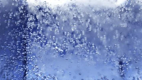 Ice cube close up with bubbles inside, ice texture 3d illustration Stock Illustration