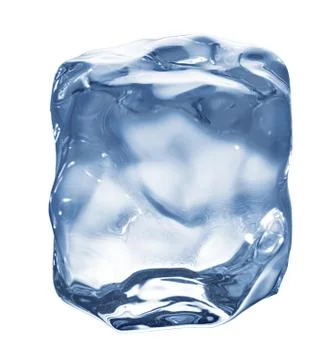 Ice cube close-up isolated on a white background. Stock Photos