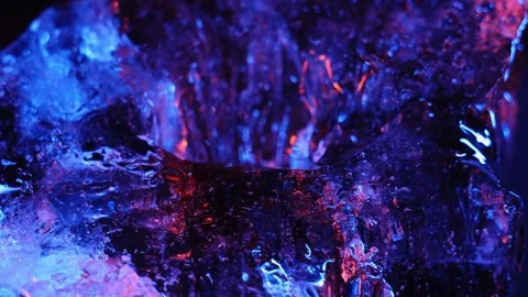 Ice cube on color fire light. abstract wallpaper Stock Footage 271140706