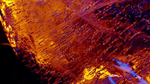 Ice cube on color fire light. abstract wallpaper Stock Footage 273239883