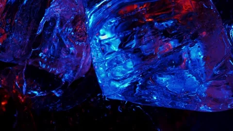 Ice cube on color fire light. abstract wallpaper Stock Footage 274453762