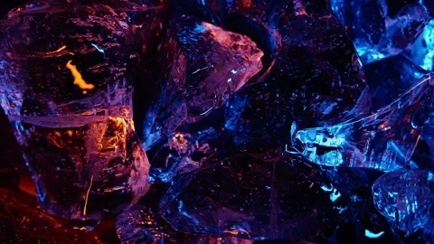 Ice cube on color fire light. abstract wallpaper Stock Footage 278328459