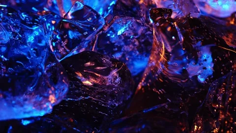 Ice cube on color fire light. abstract wallpaper Stock Footage 278377492