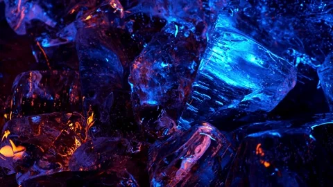Ice cube on color fire light. abstract wallpaper Stock Footage 281004069