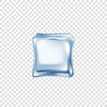 Ice cube crystal block single icon realistic vector illustration isolated. Stock Illustration