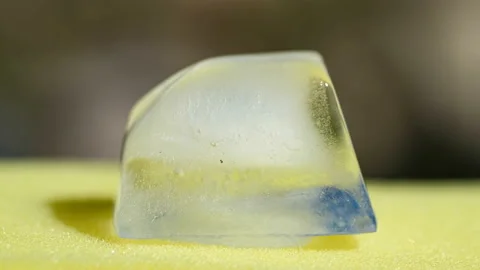 Ice cube defrosting effect timelapse,climate change science concept Stock Footage 140623497