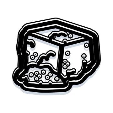 Ice cube dissolving with bubbles and melting effect Stock Illustration