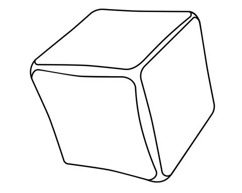 Ice cube for drinks - vector linear illustration for coloring, logo or pictogram Stock Illustration