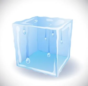 Ice cube with drops Stock Illustration