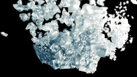 Ice cube explosion in slow motion Stock Footage 105827731