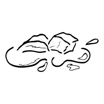 Ice cube, hand draw doodle simple vector Stock Illustration