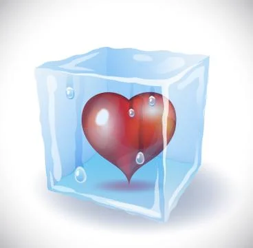Ice cube with heart Stock Illustration