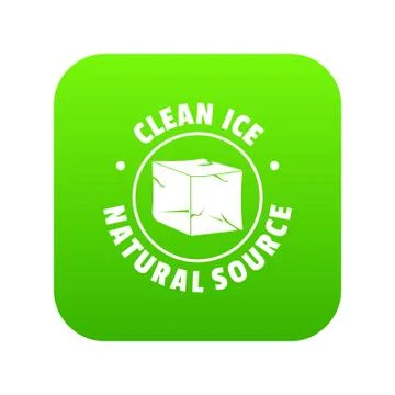 Ice cube icon green vector イラスト素材