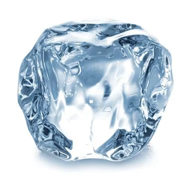 Ice cube isolated on white background Stock Photos