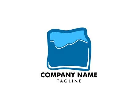 Ice Cube Logo Template Design Stock Illustration