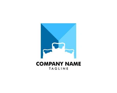 Ice Cube Logo Template Design Stock Illustration